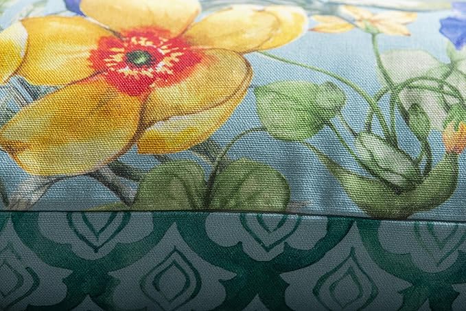 Maison d' Hermine Decorative Pillow Covers 20x20 Inch Square 100% Cotton Throw Pillow Covers with Invisible Zipper Cushion Case for Living Room Couch, Chair, Sofas, Bedroom, Home (Hesperides - Fleur)