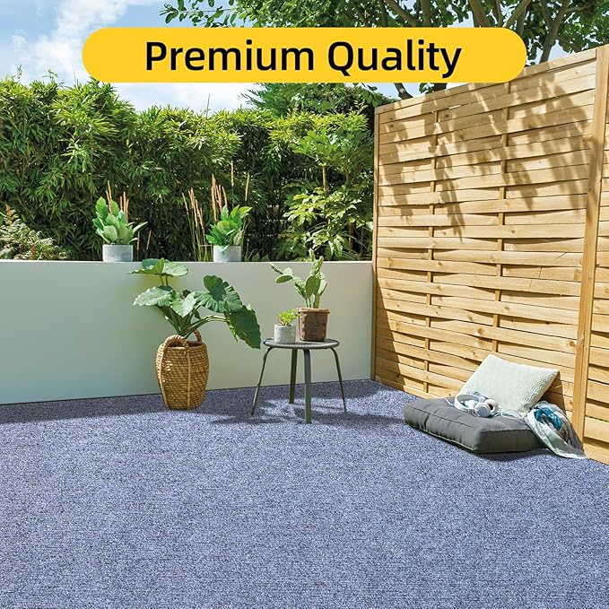 Marine Carpet,6 FT x 23 FT Blue-Gray Indoor Outdoor Carpet 0.2" Thick Boat Carpet with Water-Proof TPE Backing, Non-Slide Outdoor Marine Carpet Roll for Home, Patio, Porch, Deck