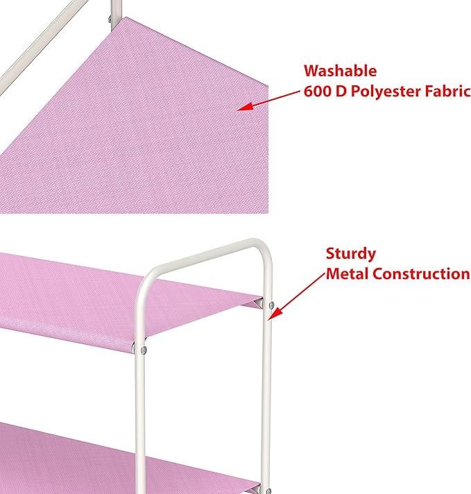 Simple Houseware 3-Tier Closet Storage with 2 Drawers, Pink