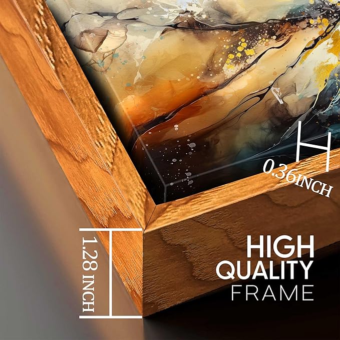 Abstract Art Wall Decor - Framed Wall Art For Living Room - Abstract Canvas Art Ready to Hang Size 29" x 59"