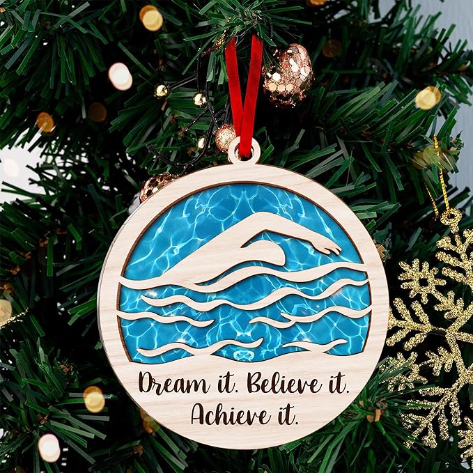 Gifts for Swimmers - Swimmer Ornament 2025 for Christmas Tree, Perfect Swimming Gifts, Unique Swim Gift for Athletes, Artistic Swimmer Christmas Ornaments, Ideal for Swimmer Appreciation