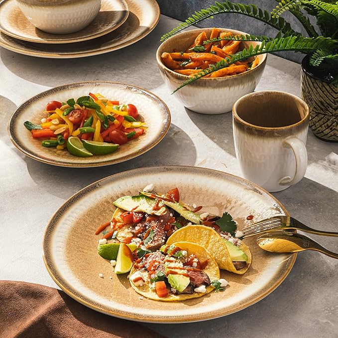 Gibson Elite Moonstruck 16-Piece Dinnerware Set, Orange, Service for 4 (16pcs)