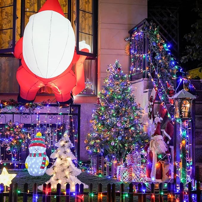 JMEXSUSS 132ft 400 LED Christmas Lights Indoor Outdoor Waterproof, 8 Modes Multicolor Christmas Tree Lights Plug in with Remote, Twinkle String Light for Bedroom Party Tree Christmas Decor