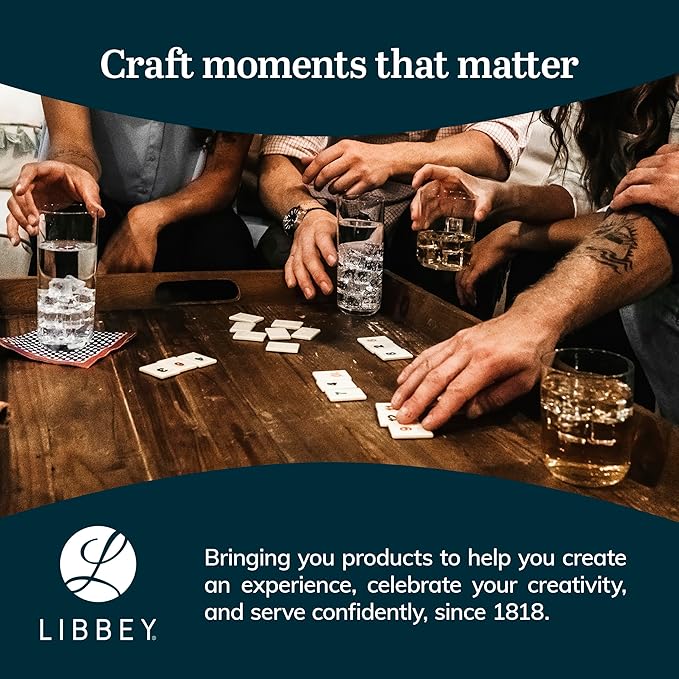 Libbey Swerve Drinking Glasses Set of 16, Dishwasher Safe, Chip Resistant Everyday Drinking Glasses, Fun and Edgy Set of Glasses for Special Events