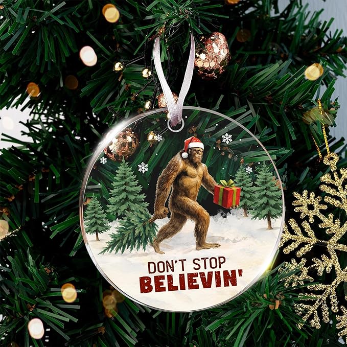 Bigfoot Ornament - Bigfoot Ornaments for Christmas Tree - A Quirky Sasquatch Christmas Tree Topper, Unique Gift for Bigfoot Lovers, Perfect Ornaments for Holiday Decor, Sasquatch and Big Foot Gifts