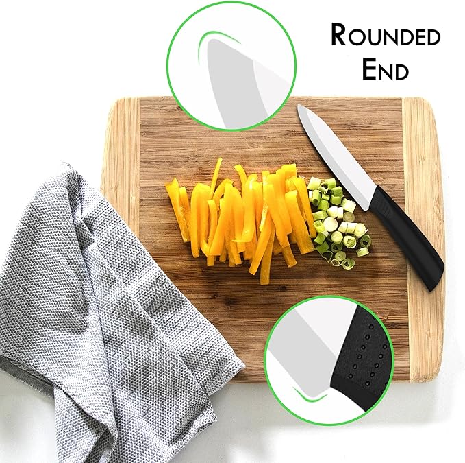 Ceramic Knife Set with Sheaths - Super Sharp Rust Proof Stain Resistant Ceramic Knives Set - Includes 5-inch Utility Knife, 4-inch Fruit Knife, 3-inch Paring Knife