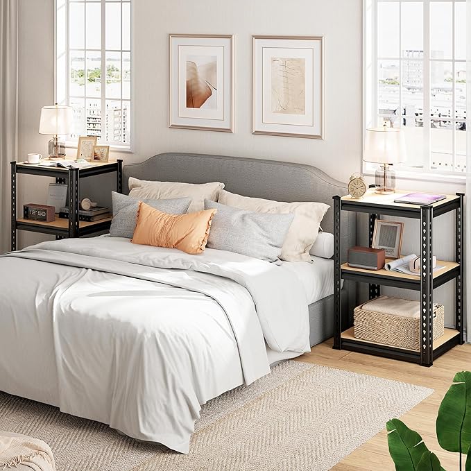 REIBII Storage Shelves 6 Tier Garage Shelving Heavy Duty Metal Shelving Loads 2250LBS Adjustable Metal Shelves for Warehouse Pantry Kitchen Closet 16" W x 16" D x 72" H