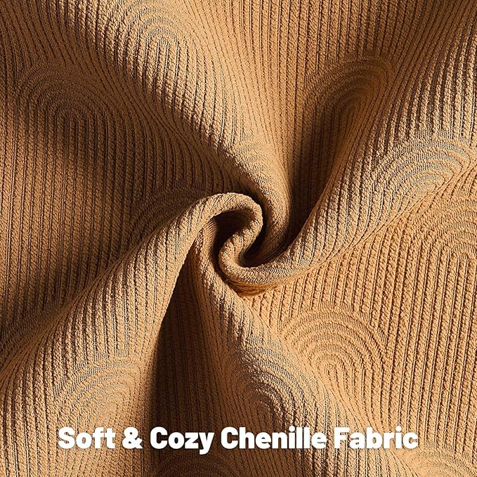 FUTEI Bronze Chenille Decorative Throw Pillow Covers 26x26 Inch Set of 2,Soft Cozy Striped Geometric Patterns Euro Pillow Sham,Modern Home Decor for Couch Bed Living Room