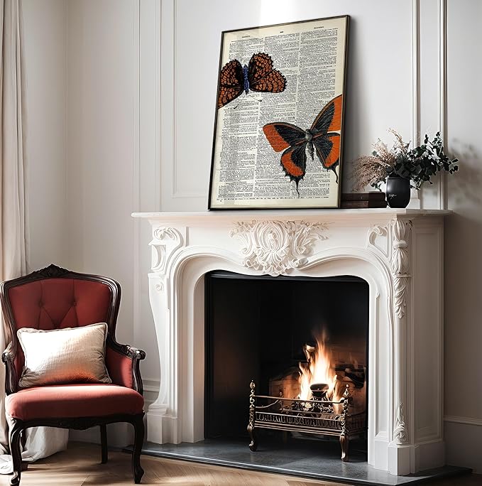Poster Master Dictionary Butterfly Print - Moth and Insect Art - Gift for Men, Women & Animal Lovers - Chic Decor for Living Room or Bedroom - 8x10 Unframed Wall Art