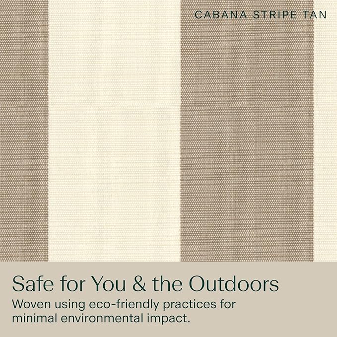 Honeycomb Outdoor Deep Seat, 24 x 23, Cabana Stripe Tan Chair Cushion for Patio Furniture