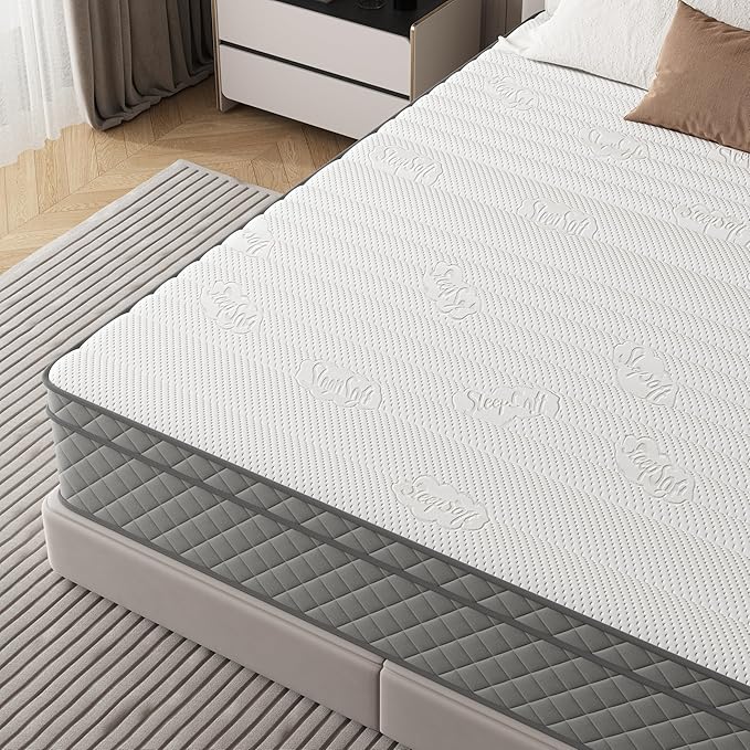 Queen Mattress, 12 Inch Hybrid Queen Size Mattress with Cooling Gel Memory Foam and Pocket Springs, CertiPUR-US Certified, Medium Firm