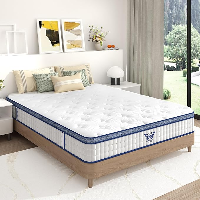 Twin Mattress, 8 Inch Hybrid Mattress in a Box, Memory Foam and Individual Pocket Springs, Medium Firm Comfort, Motion Isolation, Ideal for All Sleep Positions, CertiPUR-US Certified