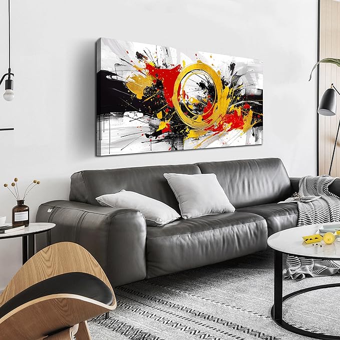 Abstract Wall Decor for Bedroom - Modern Wall Art for Living Room Ready to Hang Size 24" x 48"