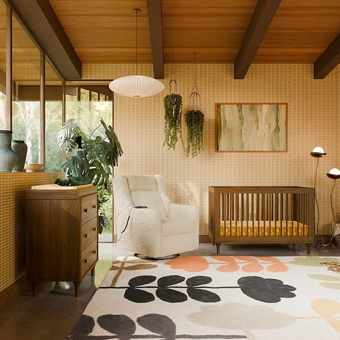 babyletto Lolly 3-in-1 Convertible Baby Crib - GREENGUARD Gold Certified Convertible Crib to Toddler Bed & Daybed - Wooden Baby Bed with 4 Adjustable Mattress Heights - Easy Assembly - Natural Walnut