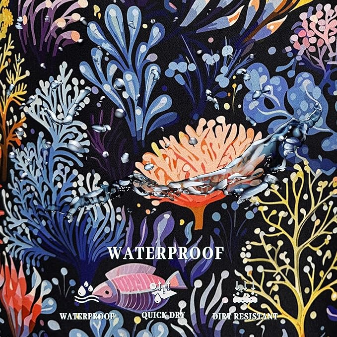 Colorful Coral Laundry Basket Foldable With Handles Tote Bag Oxford Cloth Marine Life Funny Laundry Hamper 18.9" x 16.5" Clothes Storage Bucket Toy Organizer For Bathroom/Laundry/Bedroom