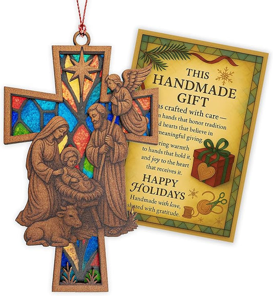 Christmas Cross Ornaments for christmas1 Tree 2025 - Christian Ornaments for Christmass Tree - Christmass Ornament Clearance - Jesus ornamentt for Christmass Trees, Nativity Ornament