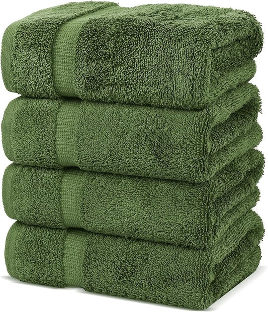 Chakir Turkish Linens Premium Cotton Absorbent Turkish Towels (Hand Towel - 4 Piece Moss)