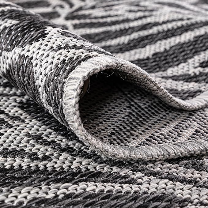 Keen Home Design Terrace Outdoor Round Rug - 5ft Round Washable Indoor/Outdoor Rug for Patio, Kitchen, Balcony, Beach, Garden, Deck and Porch, Size: 5'3" Round