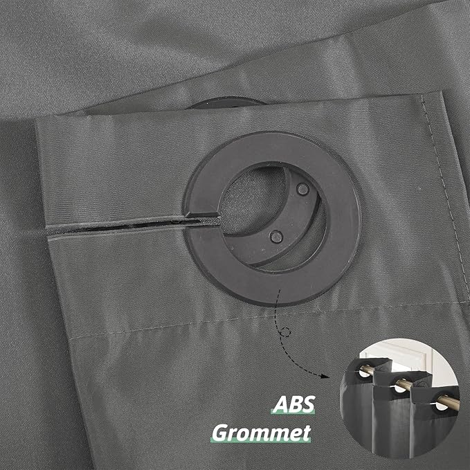 Dark Grey Shower Curtain No Hooks Needed,Polyester Fabric Long Shower Curtain Liner 78 Length with 10 Plastic Split Grommets,Machine Washable & Waterproof Bathroom Curtains for Hotel,78x78 Inch