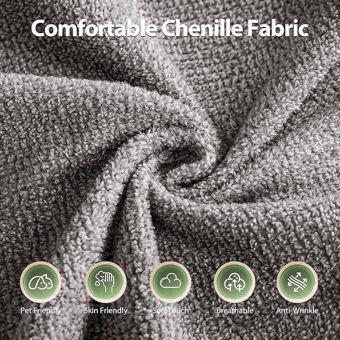 105.5” Cloud Boneless Sectional Sofa for Living Room, L-Shaped 4-Seater Modular Couch with Ottoman & 4 Pillows, Deep Seat Chenille Fabric Sofa, No Assembly, 72H Full Restore, Light Grey