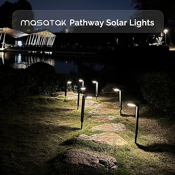 Solar Pathway Lights 2Pack, Waterproof Bright LED Modern Decorative Path Light for All Outdoor uses Backyard, Walkway, Landscape, Driveway, Lawn, Patio, Garden Yard. 2 Brightness Modes (Cool White)