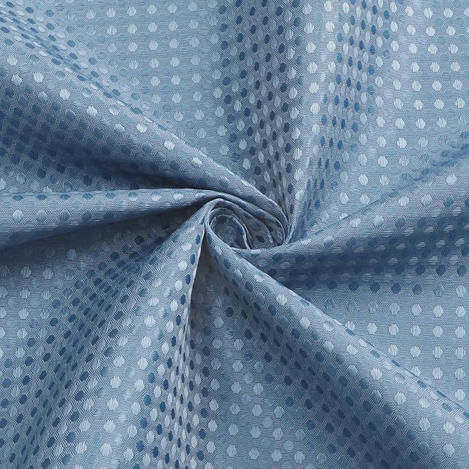 3 in 1 Shower Curtain Set, Moonlight Blue Waffle Shower Curtain and PEVA Liner Set with 12 Stainless Steel Shower Curtain Hooks, Fabric Cloth Shower Curtains for Bathroom, 72 W x 72 H