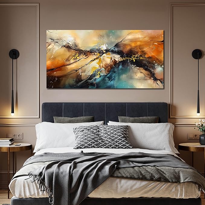Abstract Paintings Canvas Wall Art for Bedroom - Modern Living Room Wall Decor Ready to Hang Size 24" x 48"