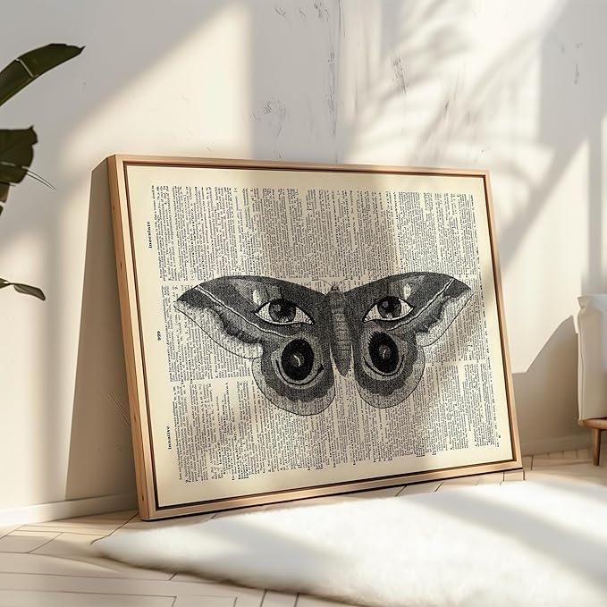 Poster Master Dictionary Art Poster - Butterfly Print - Eyes on Wings Art - Insect Art - Gift for Men, Women & Animal Lover - Gothic Decor for Living Room, Bedroom or Dorm - 11x14 UNFRAMED Wall Art