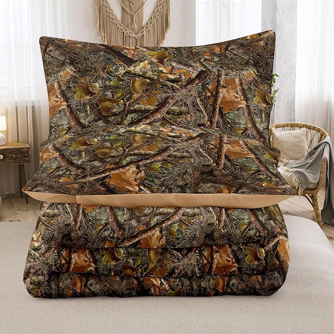 Tailor Shop Camo Comforter Set - Full Size Bedding Set for Boys, Kids & Teens - Includes 2 Pillowcases