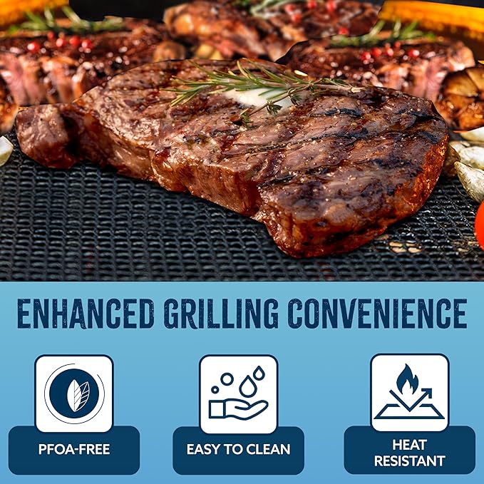 Kona Mesh Grill Mats for Outdoor Grill - Nonstick BBQ Grill Mat & Smoker Mat | The Revolutionary BBQ Net Grilling Mats for The Ultimate Grilling Experience, Set of 2, 16 x 13