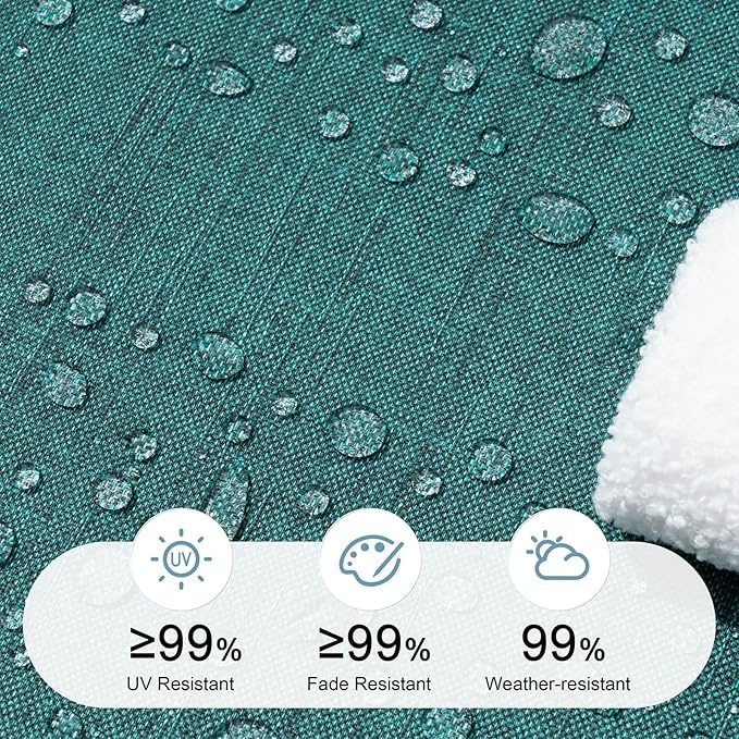 Crestlive Products Chaise Lounge Cushions Outdoor Set of 2, Lounge Chair Cushions for Patio Furniture, Waterproof Lounger Cushions for Pool, Deck, Lawn, 72''L x 21''W x 3''T, Malachite