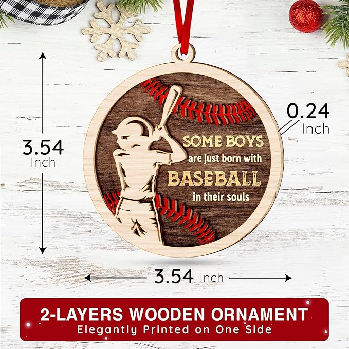 Baseball Ornaments for Christmas Tree - 2025 Signature Baseball Decor, Mini Sports Ornaments for Fanatics, Unique Player Ornament Gifts for Boys, Ideal Christmas Ornaments for Sport Enthusiasts
