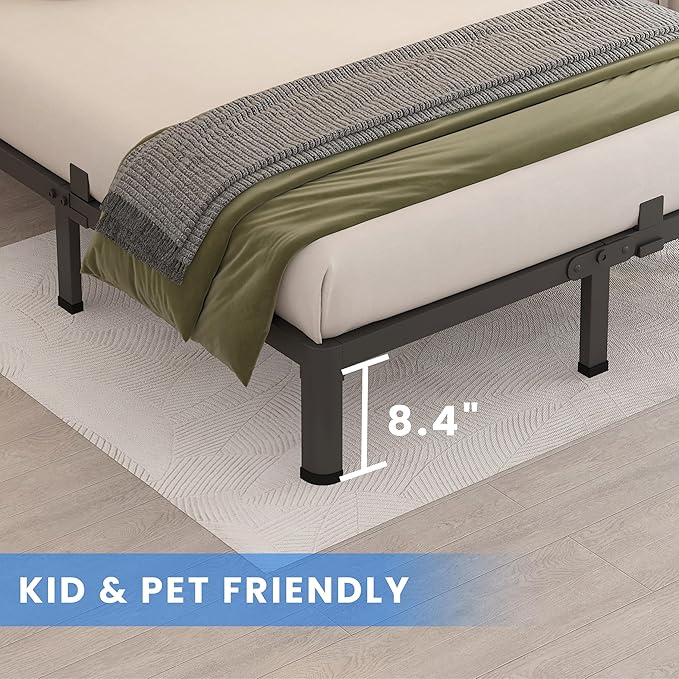 MAF 10 Inch King Metal Platform Bed Frame with Round Corner Legs, 3000 LBS Heavy Duty Steel Slats Support, Noise Free, No Box Spring Needed, Easy Assembly