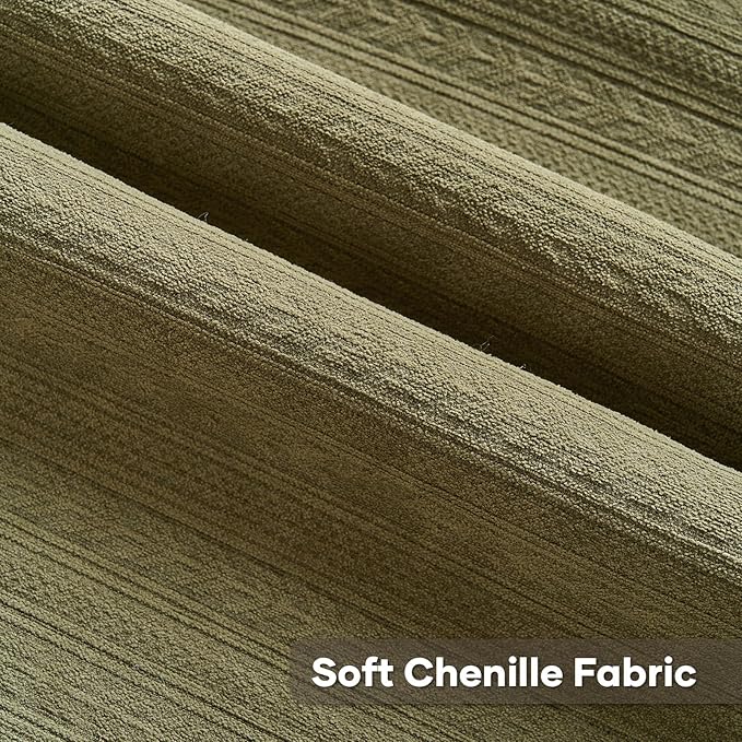 FUTEI Olive Green Decorative Throw Pillow Covers 24x24 Inch Set of 2,Soft Cozy Wheat Ear Striped Patterns European Cushion Cases,Modern Home Decor for Couch Bed Living Room