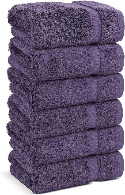 Chakir Turkish Linens | Hotel & Spa Quality 100% Cotton Premium Turkish Towels | Soft & Absorbent (6-Piece Hand Towels, Plum)