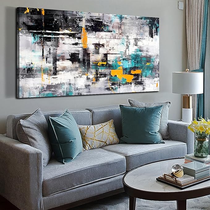 SIXTTART Large Wall-Art Living Room Pictures Wall Decor - Abstract Canvas Wall Art for Office Ready to Hang Size 30" x 60"