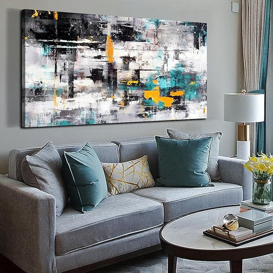 SIXTTART Large Wall-Art Living Room Pictures Wall Decor - Abstract Canvas Wall Art for Office Ready to Hang Size 30" x 60"