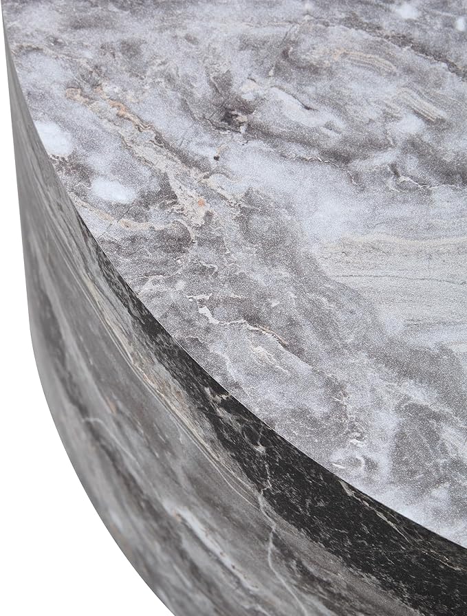 Modern Coffee Table,27.5Inch Round Top Tea Table,Living Room Center Table with Texture for Living Room,Office,Apartment