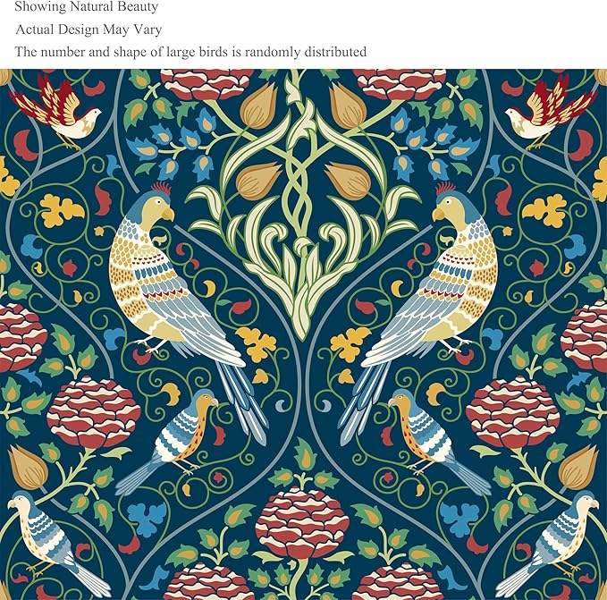 ADLIVWYD 3-Pieces Wicker Chair Cushion Set, 1 loveseat and 2 U-Shape, 44"x19" &19"x19" Tufted Outdoor Cushions for Indoor/Outdoor Patio Furniture (Blue Bird Floral)