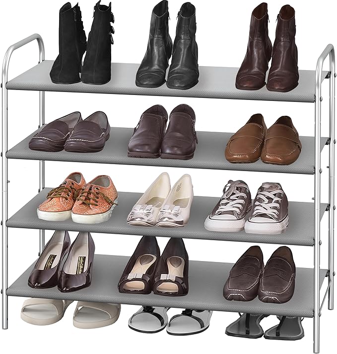 Simple Houseware 4-Tier Shoe Rack Storage Organizer 20-Pair, Grey