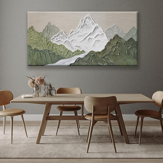 YISXINOAG Large Abstract Wall Art For Living Room Canvas Art Wall Decor Print Abstract Mountain Forest Landscapes Green Wall Art Painting Abstract Art Prints Home Wall Art 29×58 In