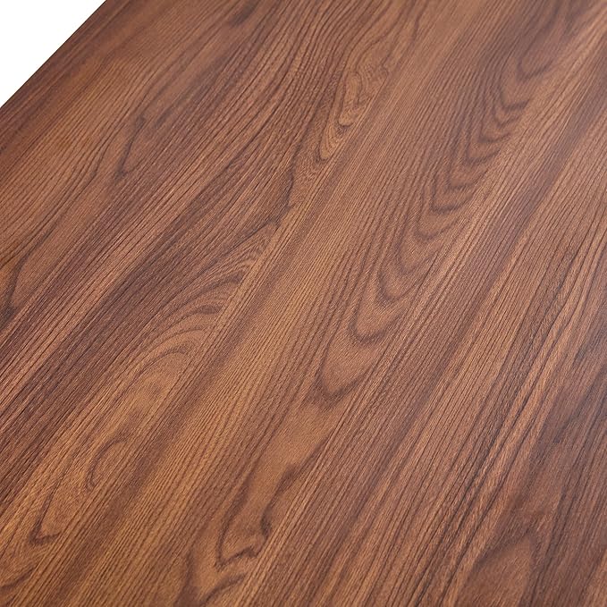 43.3" Coffee Table with Storage, 2-Tier Mid Century Rectangular Accent Table with Thick Tabletop, Rustic Style Cocktail, Center Table for Living Room, Office, Apartment (Walnut)