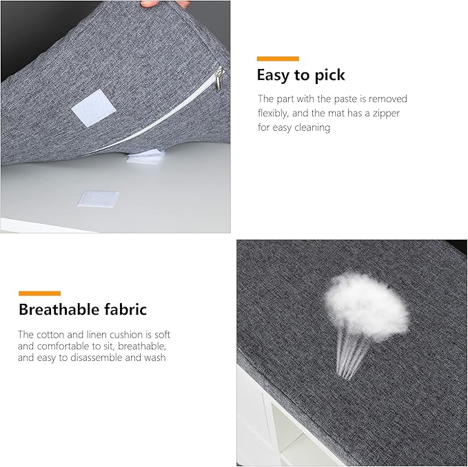 WelFurGeer Shoe Bench with Storage, White Shoe Storage Bench, Entryway Bench with Storage, Entryway Shoe Storage Bench White + Gray