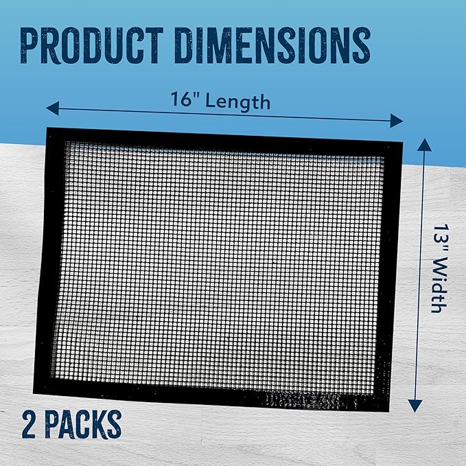 Kona Mesh Grill Mats for Outdoor Grill - Nonstick BBQ Grill Mat & Smoker Mat | The Revolutionary BBQ Net Grilling Mats for The Ultimate Grilling Experience, Set of 2, 16 x 13