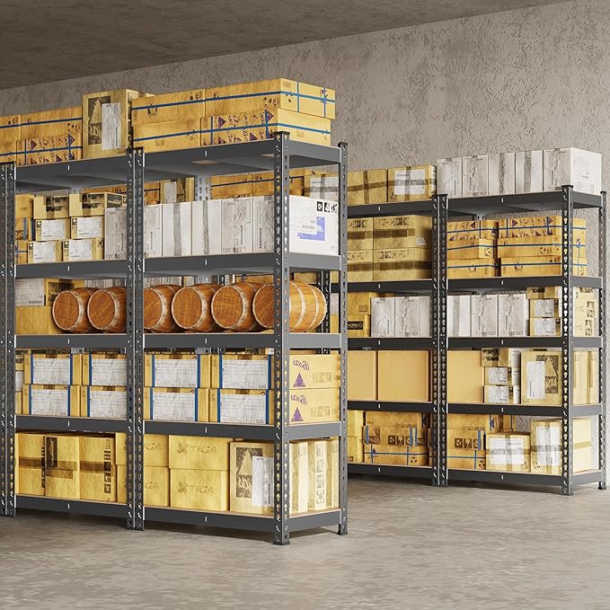 Yaheetech Storage Shelves 5 Tier Garage Shelving Heavy Duty Garage Shelves Adjustable Metal Shelving Unit Utility Rack Industrial Shelving for Warehouse Pantry Closet, 27.5"W x 12"D x 60"H, Dark Gray