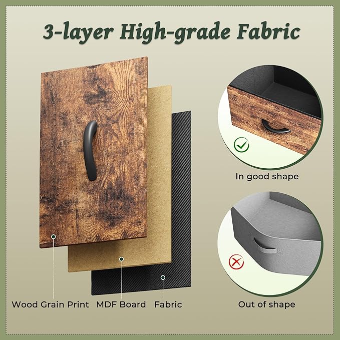 Huuger 63 Inch Dresser for Bedroom, Dresser for Closet with 9 Drawers, Large TV Stand for 55, 65, 70 Inch TV, Entertainment Center with Storage, Wide Long Chest of Drawers, Rustic Brown