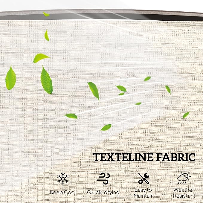 Outsunny Outdoor Glider Chairs with Coffee Table, Patio 2-Seat Rocking Chair Swing Loveseat with Breathable Sling for Backyard, Garden, and Porch, Light Brown