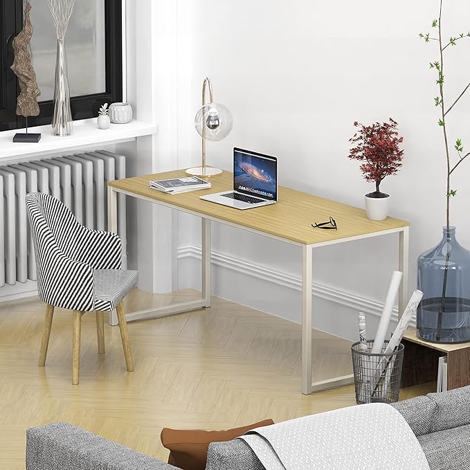 SHW Mission 55-Inch Home Office Computer Desk, Oak