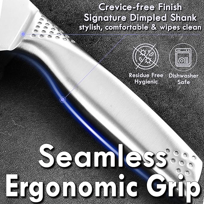 8-Inch Kitchen Essential Serrated Bread Knife, Steel Seamless Handle