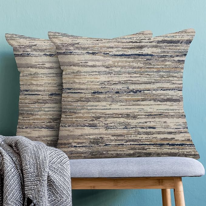 Boho Pillow Covers 18x18 Pack of 2 Gray Art Painting Decorative Throw Pillow Covers Outdoor Decor Bohemian Abstract Modern Decor Pillowcase Farmhouse Linen Cushion Case for Home Sofa Couch